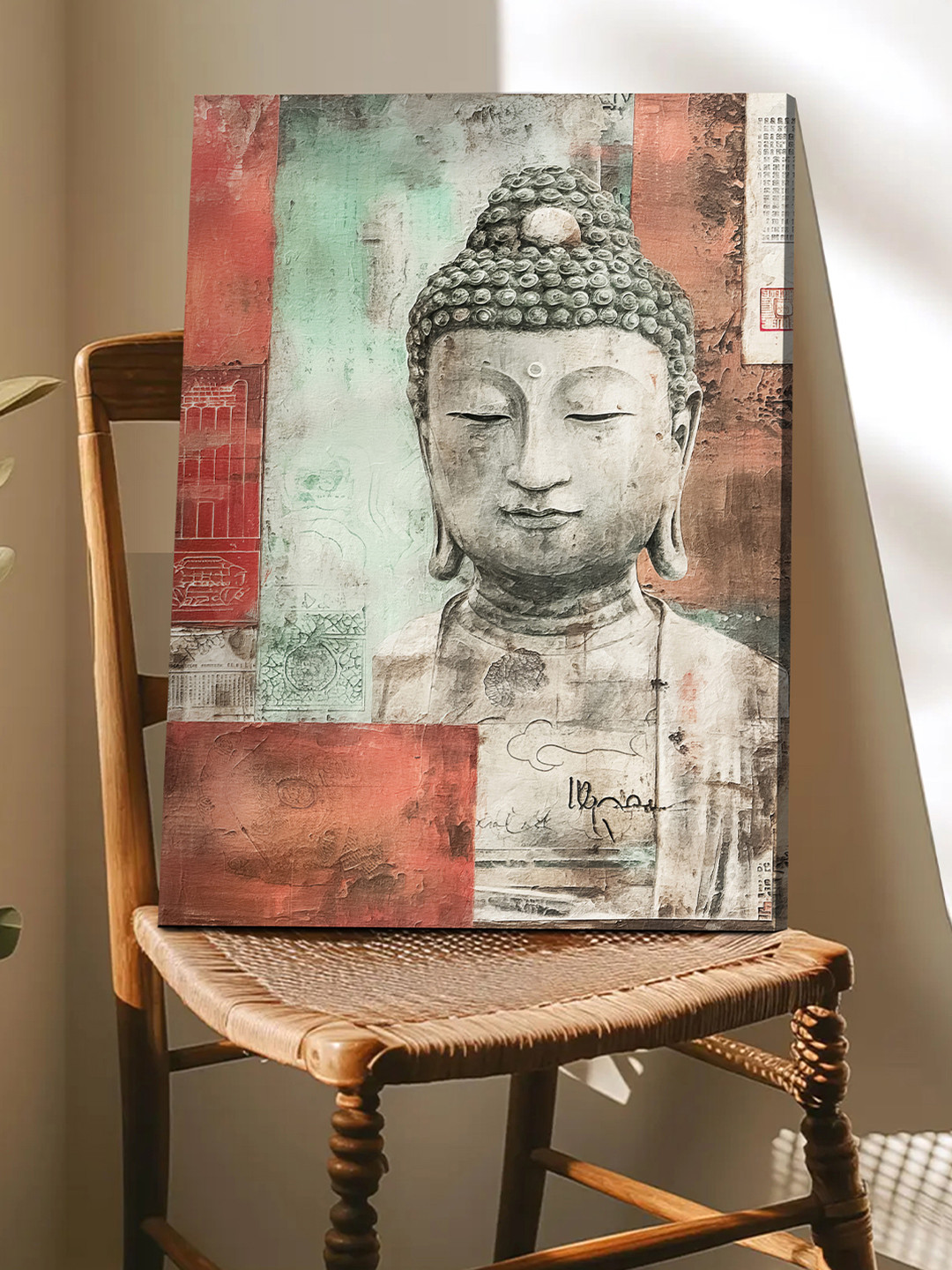 Art Street Art Street Multicolor Abstract Art of Buddha Face Canvas painting