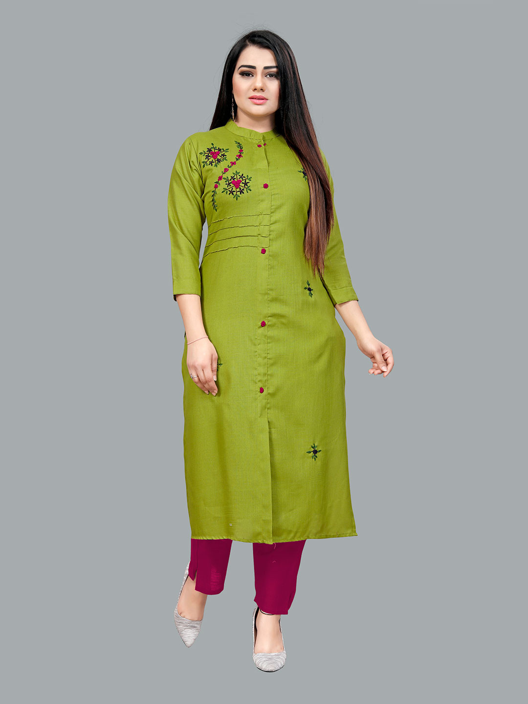 4u Fashion Women Solid Blended Kurtas