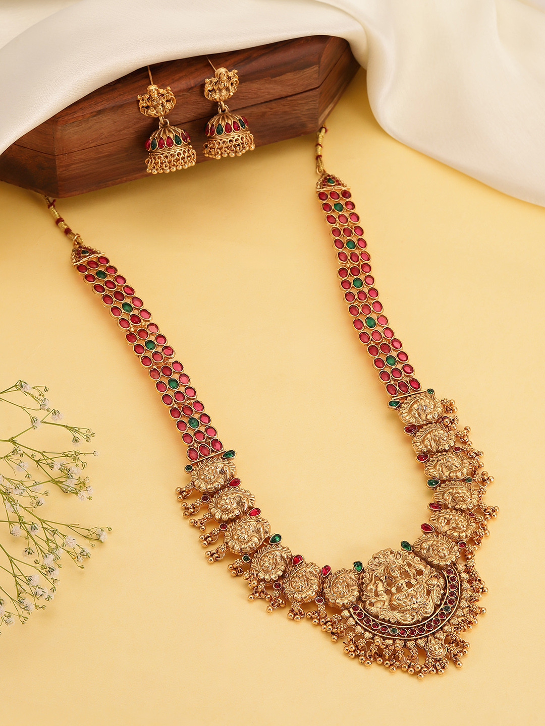 Peora Gold-Plated Faux Kundan Jewellery Set