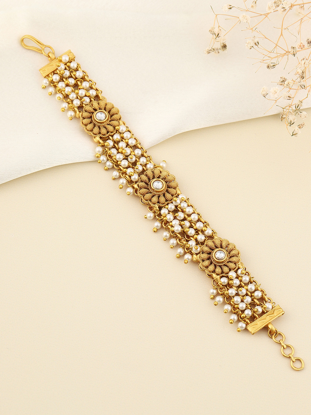 Peora Gold-Plated Lariya Studded Wraparound Bracelet
