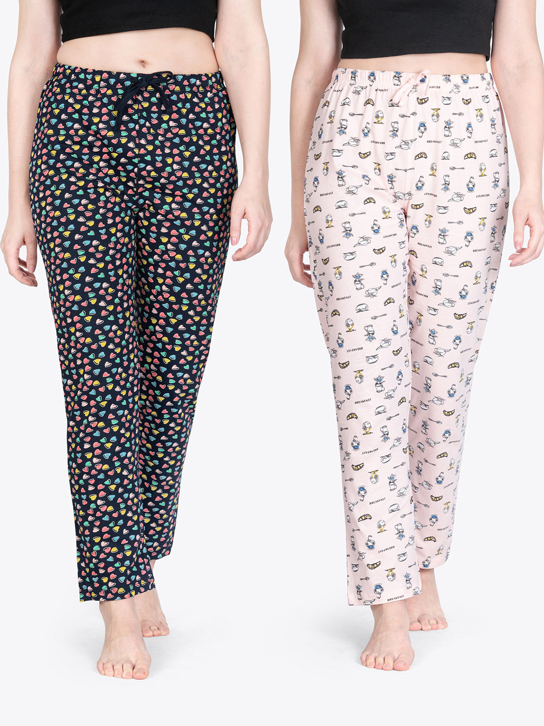 ariel Pack Of 2 Printed Pure Cotton Breathable Lounge Pants