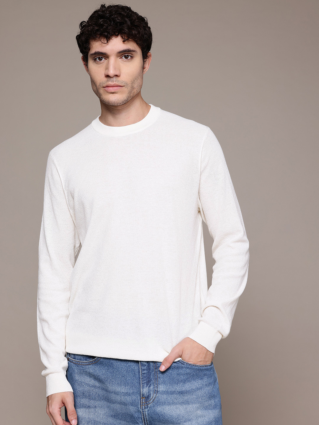 MANGO Men Round Neck Knitted  Pullover