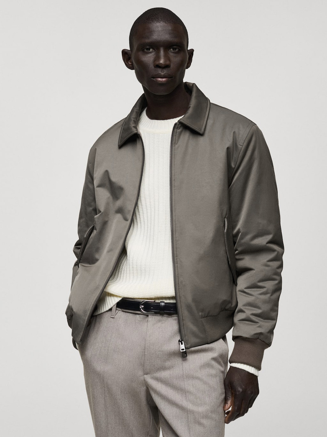 MANGO MAN Water Repellent Wind Proof Fleece Detail Tailored Jacket