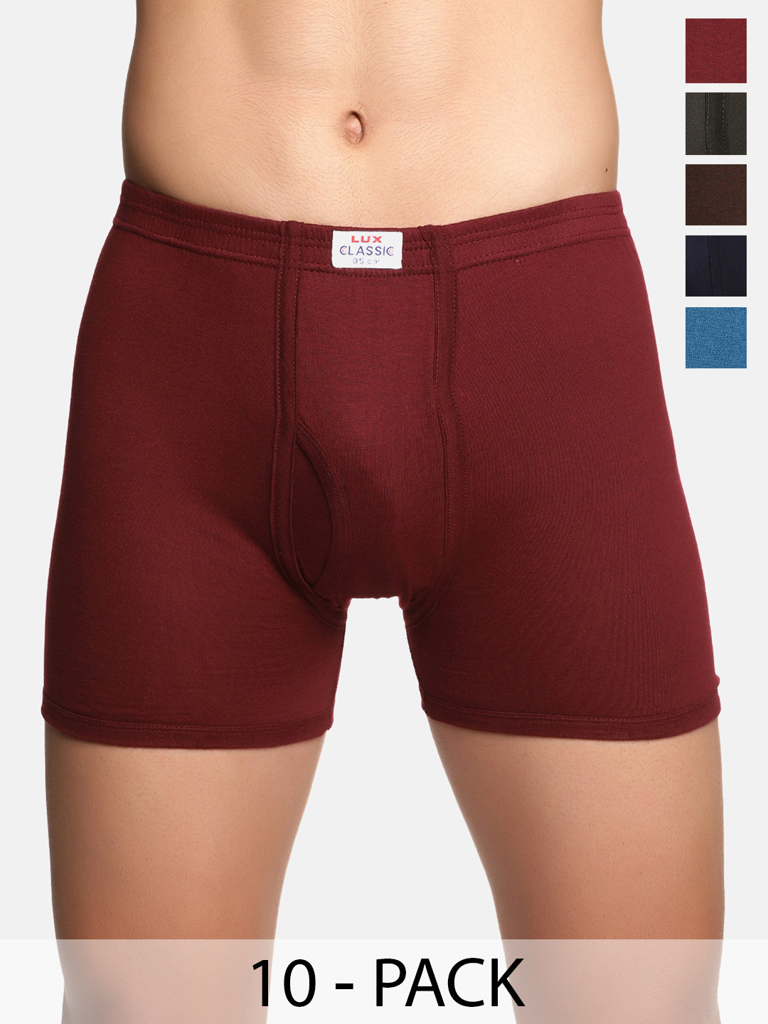 Lux Classic Pack Of 10 Assorted Combed Cotton Trunks Lux-Classic-H-Drawer-IE-10