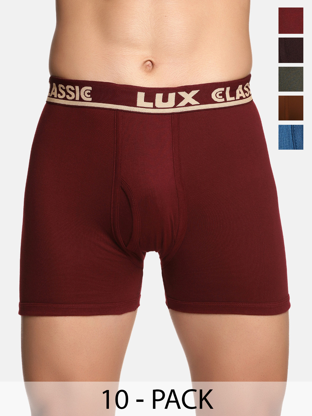Lux Classic Pack Of 10 Assorted Combed Cotton Trunks Lux-Classic-H-Drawer-OE-10