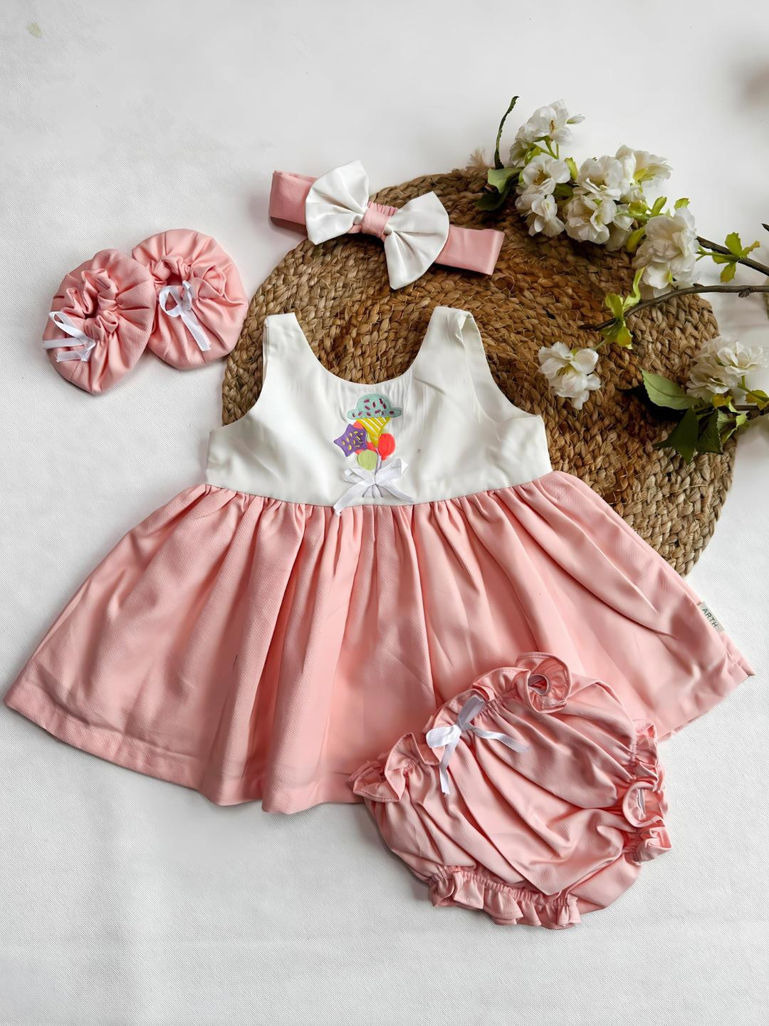 ArthLife Girls Peach Baby Apparel Gift Set