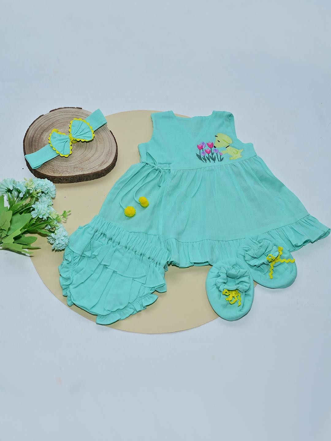 ArthLife Girls Blue Baby Apparel Gift Set