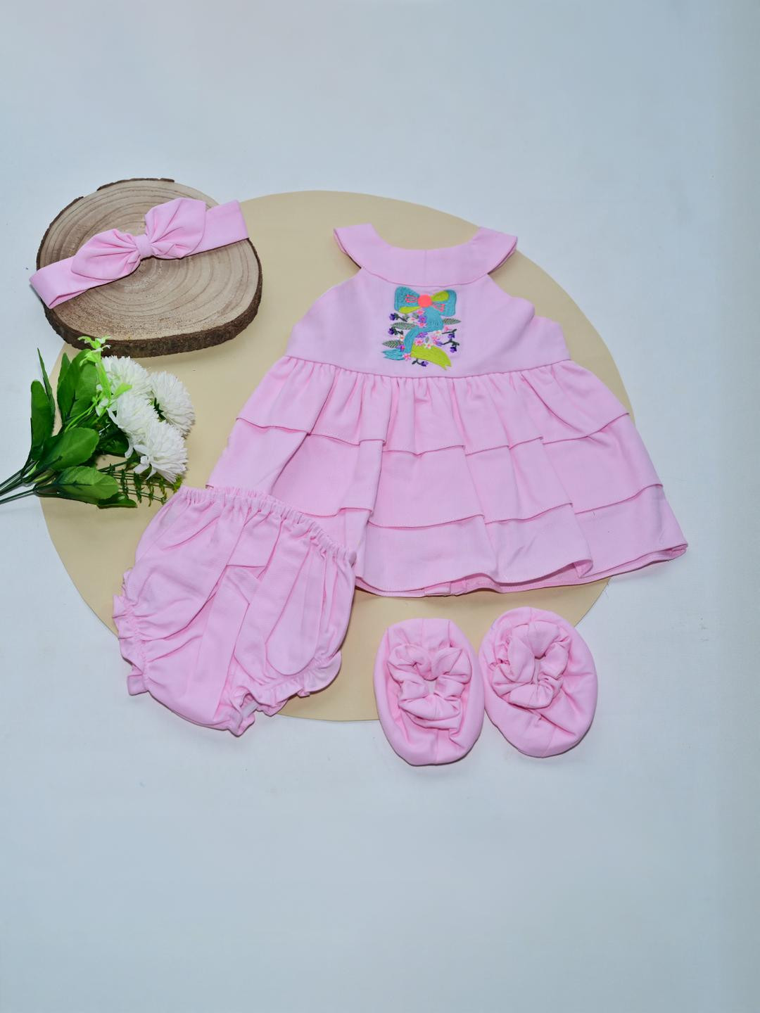 ArthLife Girls Pink Baby Apparel Gift Set