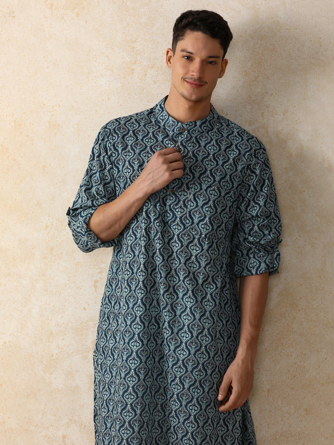 Moara Floral Printed Straight Pure Cotton Long Kurta