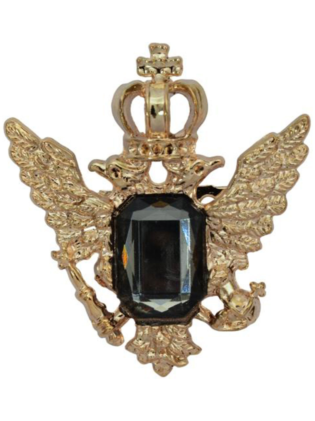 Curren Vintage Crystal Crown Eagle Wing Statement Brooch