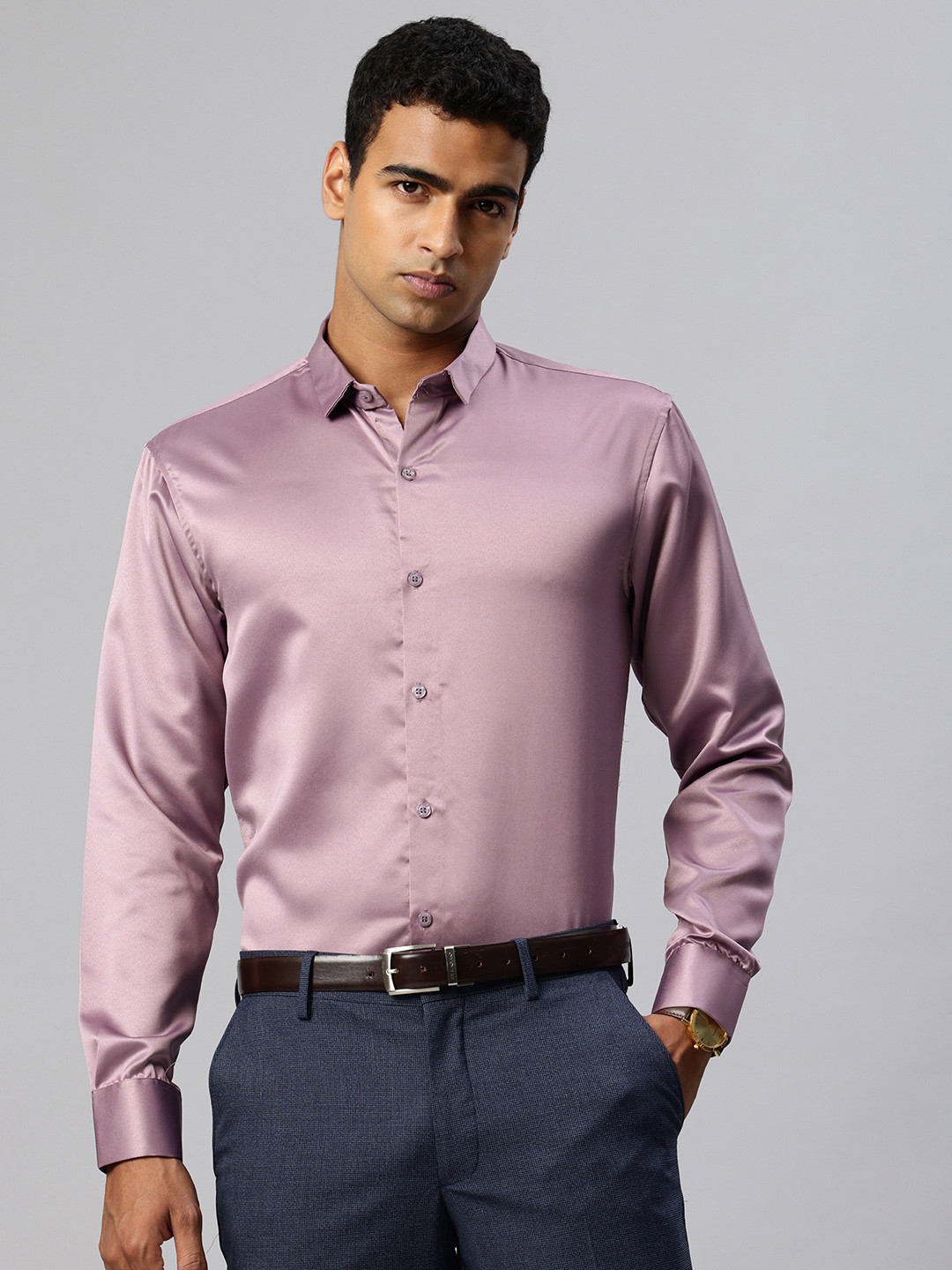 Majestic Man Poly Satin Club Slim Fit Formal Shirt