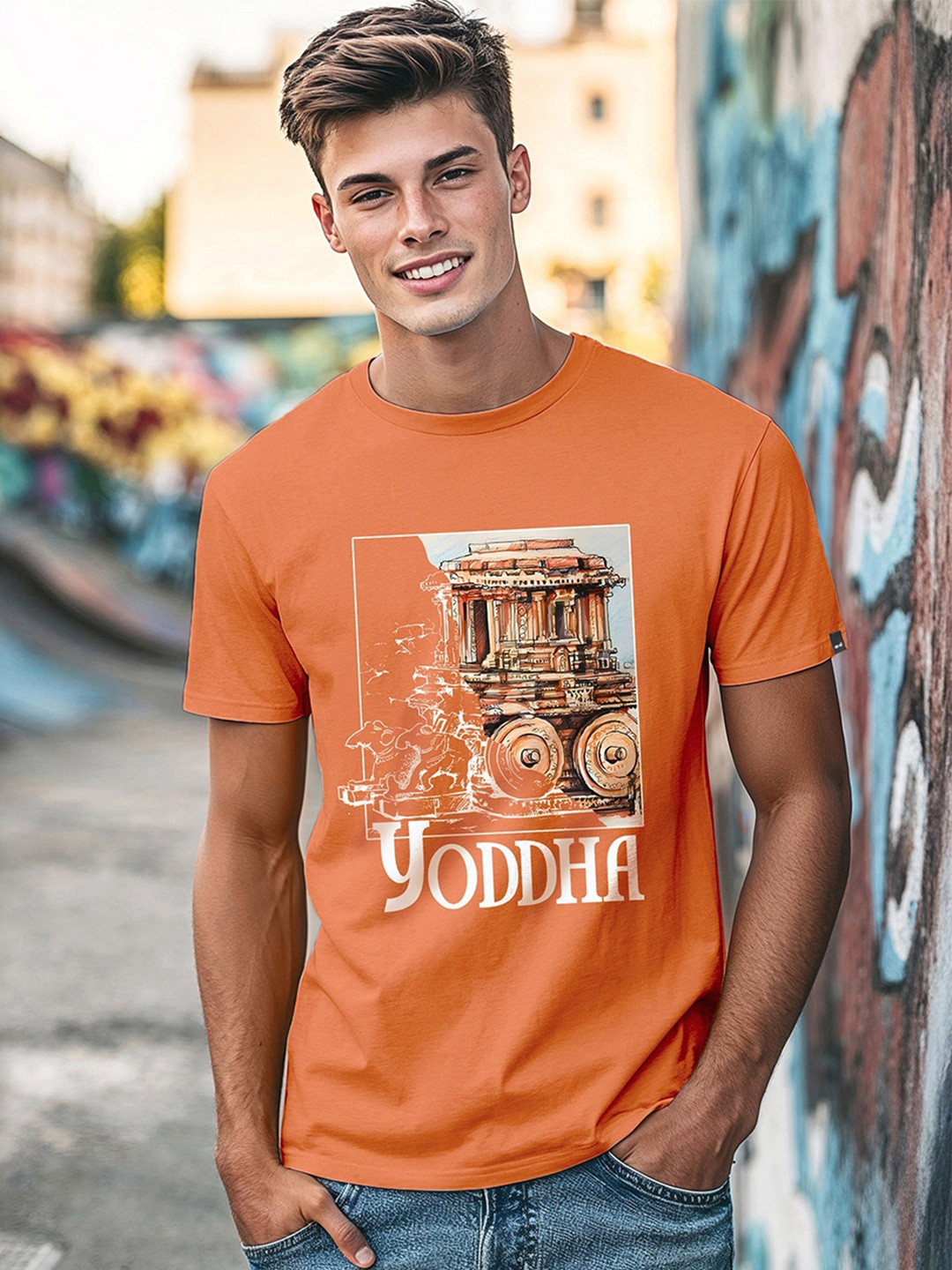 Bewakoof Yoddha Graphic Printed Pure Cotton T-Shirt