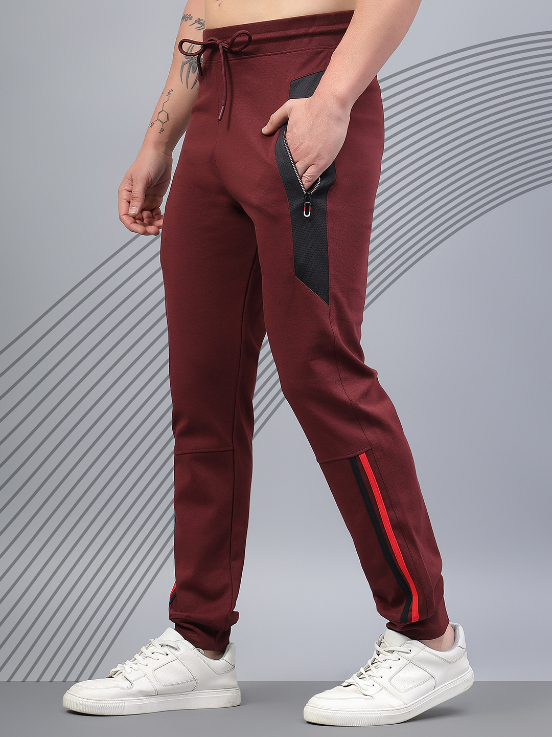AKTIO Men Cotton Mid-Rise Track Pants