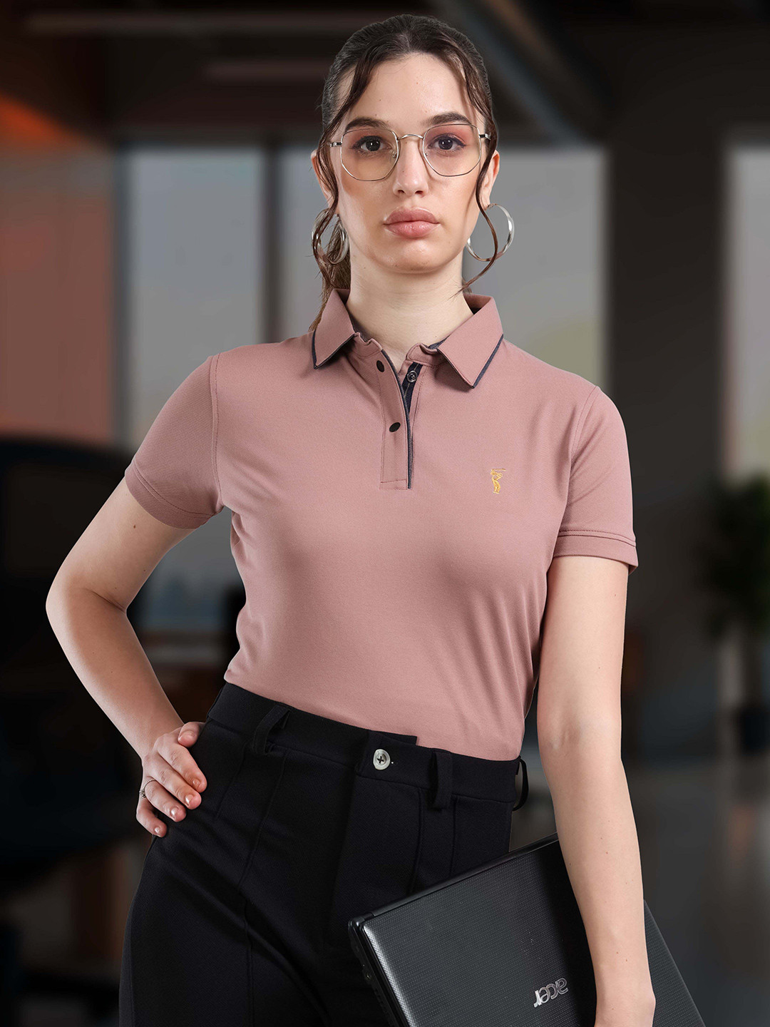 STELLERS Women Blended Premium cotton Stretchable PoloT-Shirt