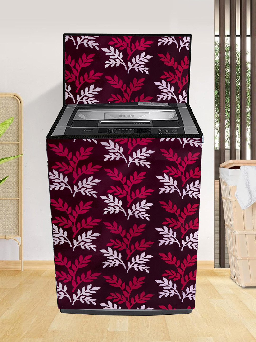 MOGNE FAB Maroon Plastic Washing Machine Cover