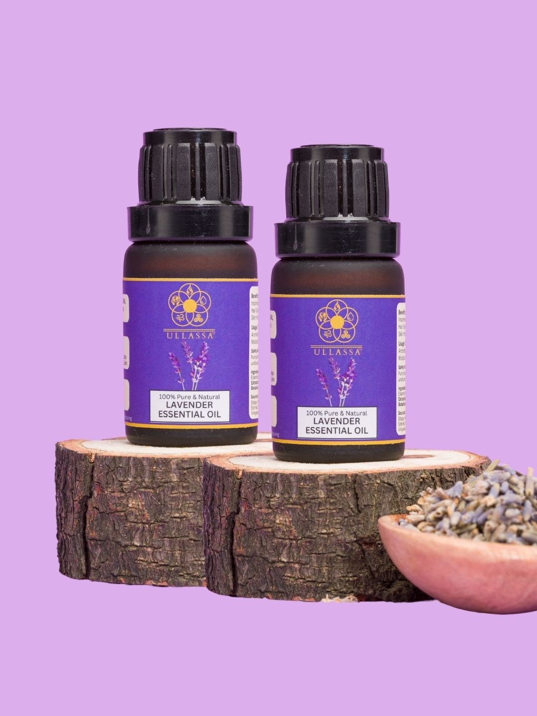 ULLASSA Pack of 2 Lavender Essential Oil For Stress, Sleep, Skin & Hair Care
