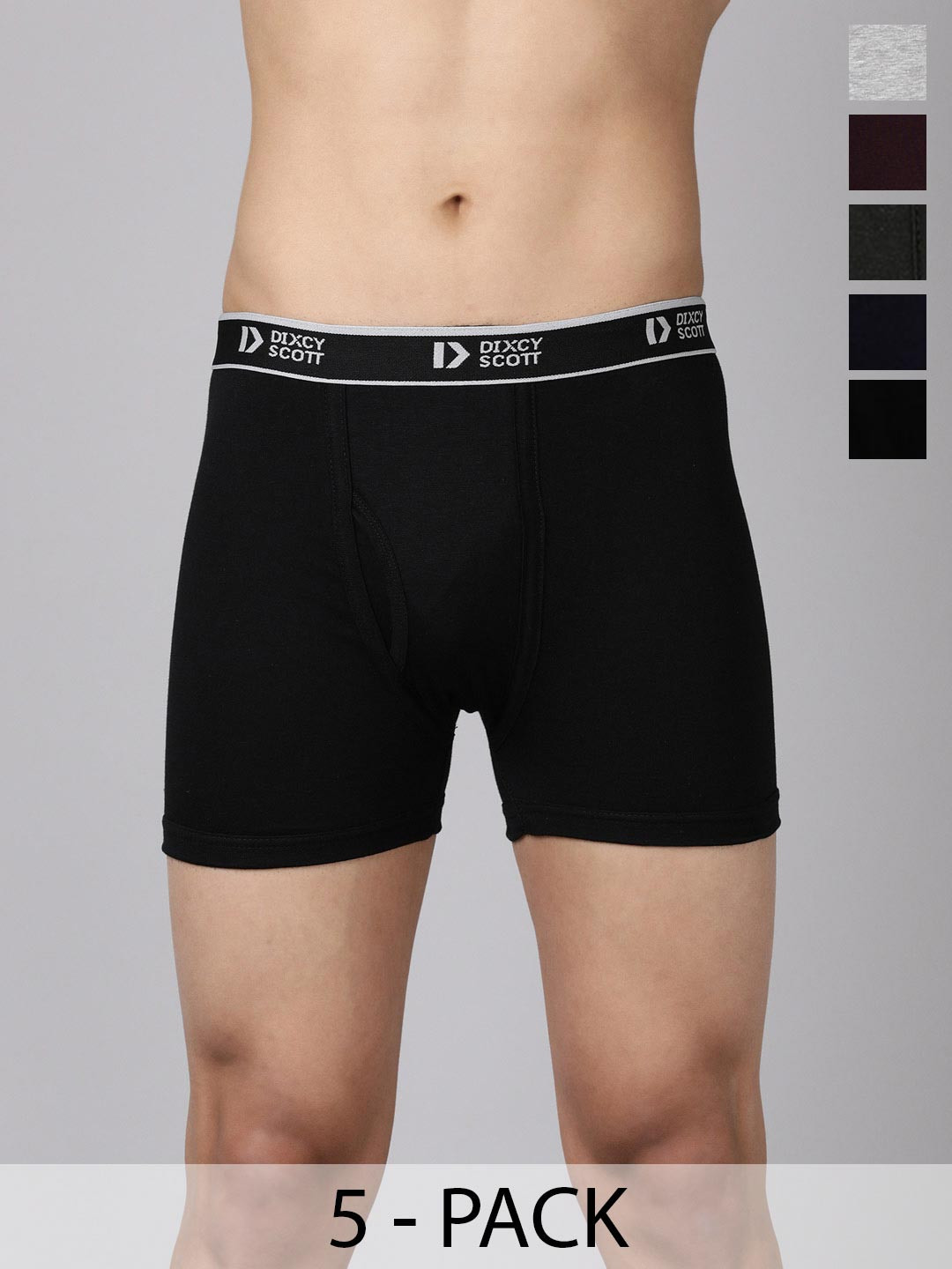 Dixcy Scott Originals Pack Of 5 Super Combed Cotton Short Trunks CROSS-TRNK-P5, BGNOW