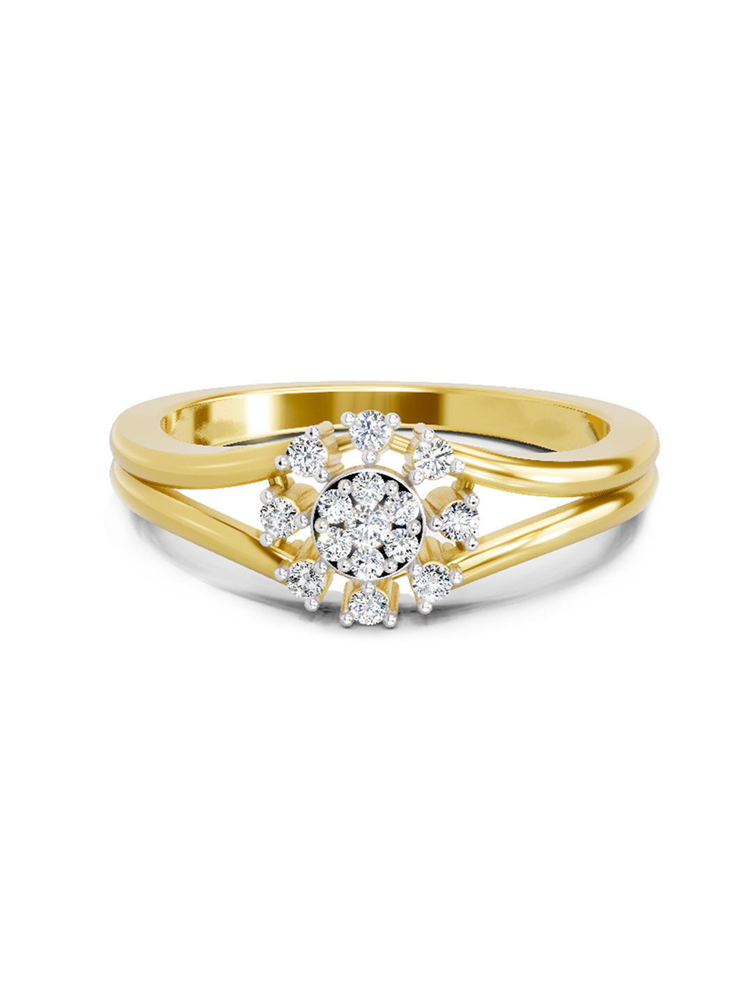 Sparkles 14K Yellow Gold 0.17 Carat Lab Grown Diamond Round Solitaire Ring