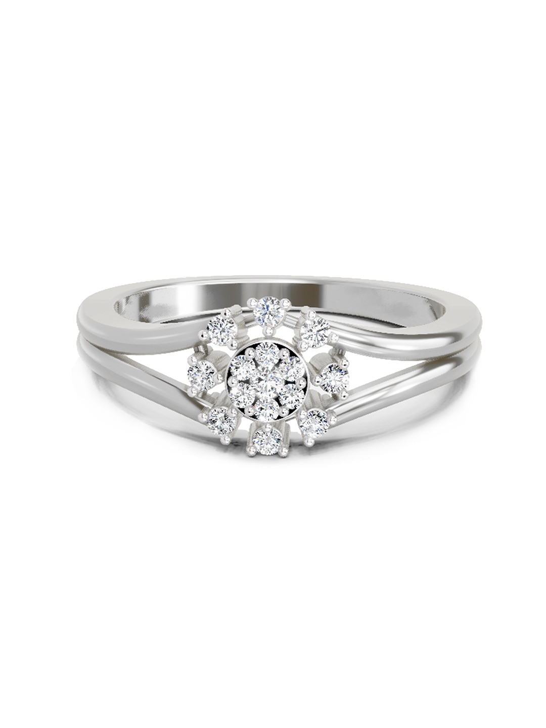 Sparkles 14K White Gold 0.17 Carat Lab Grown Diamond Round Solitaire Ring