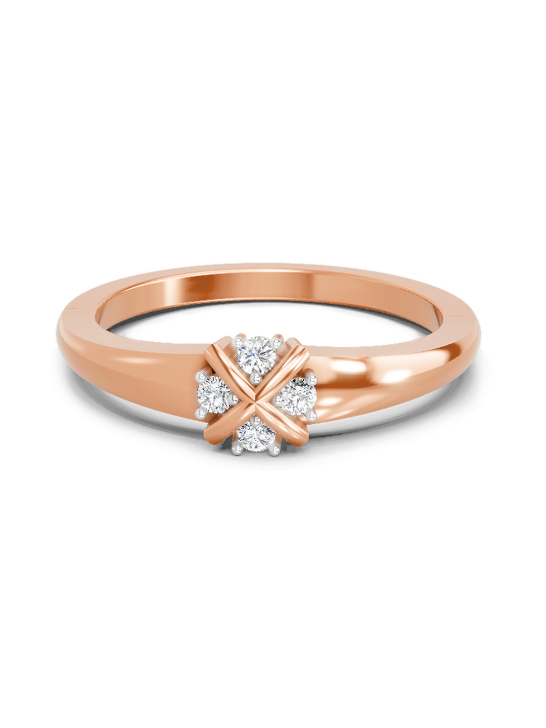 Sparkles 14K Rose Gold 0.08 Carat Lab Grown Diamond Round Cluster Ring