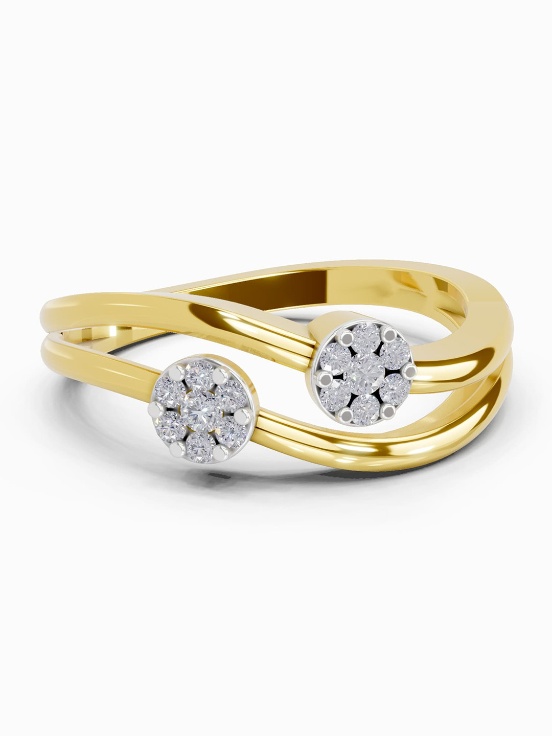 Sparkles Women 14K Yellow Gold 0.18 Carat Round Lab Grown Diamond Solitaire Ring