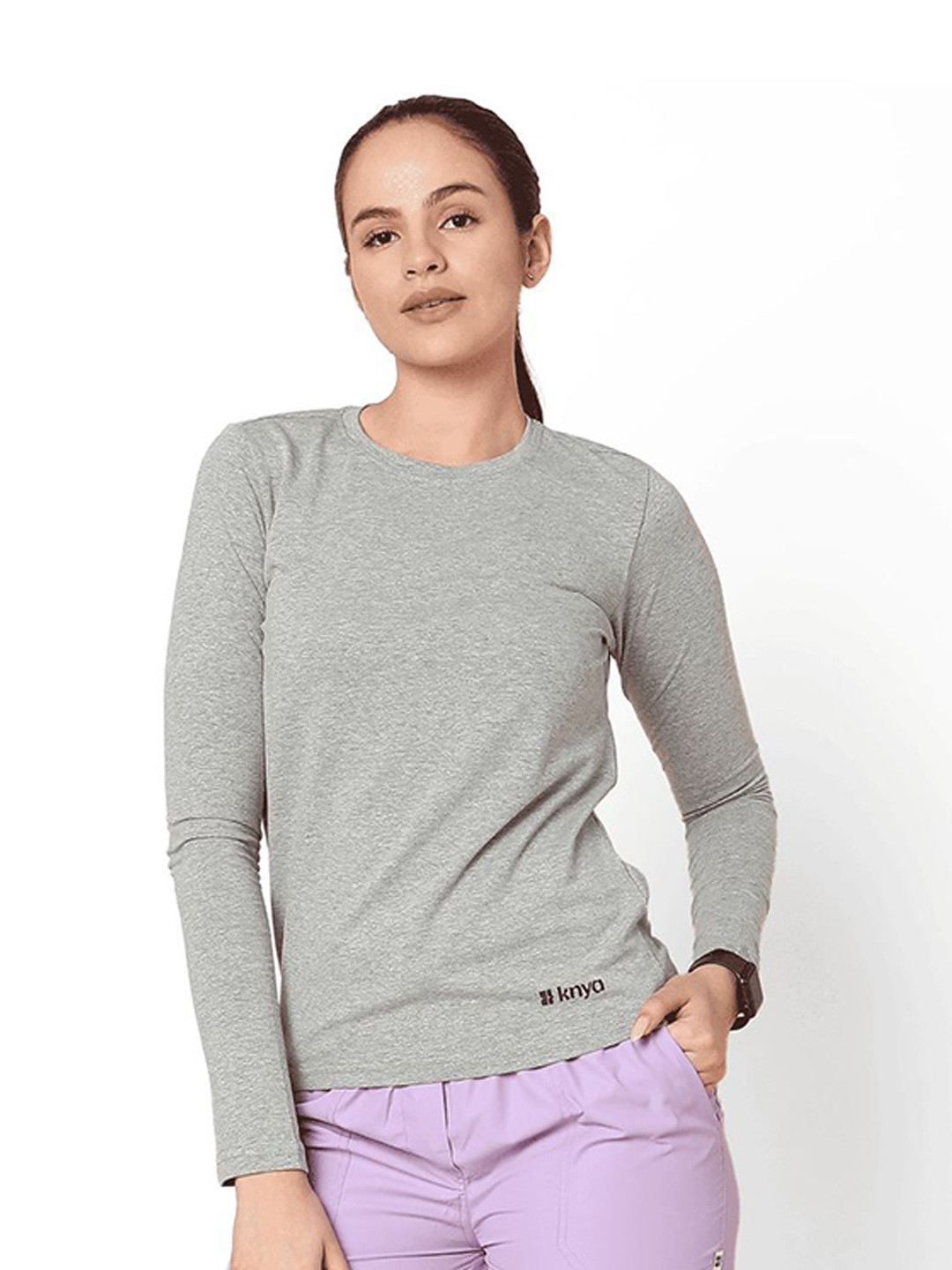 KNYA Women Long Sleeve Cotton T-shirt