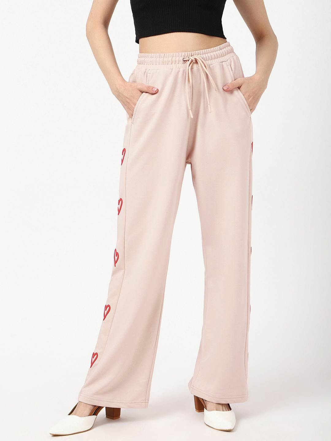 Bewakoof Air 1.0 Women Pink Straight Fit Pants