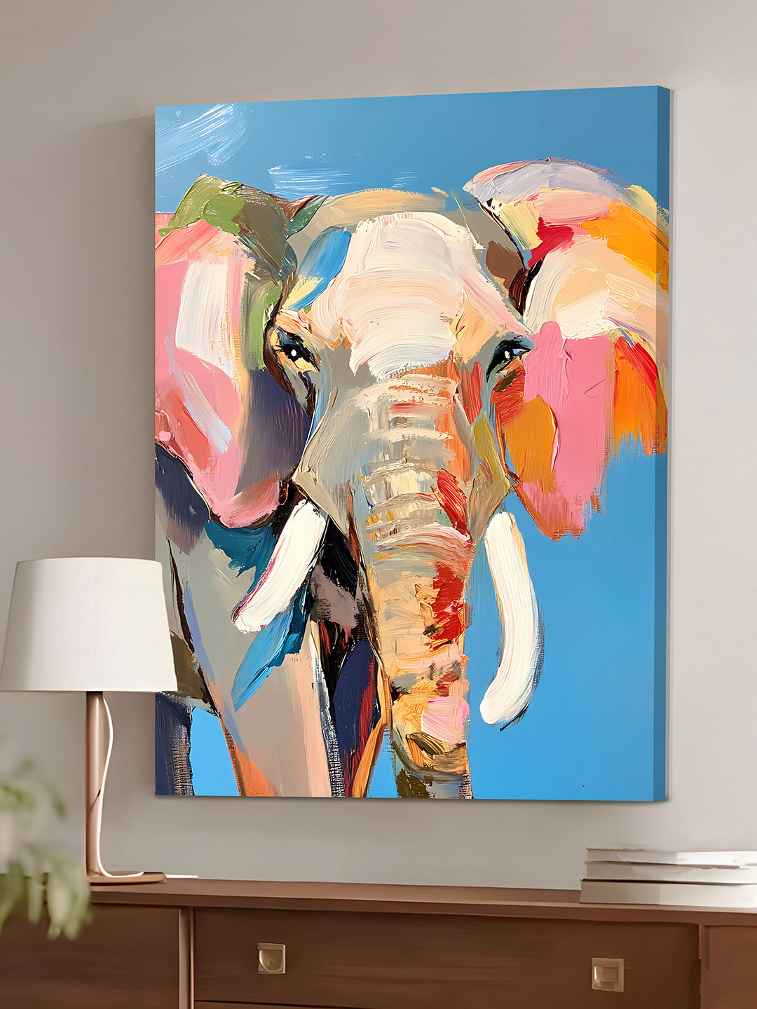 Art Street Majestic and Colourful Elephant Portrait Wall Art