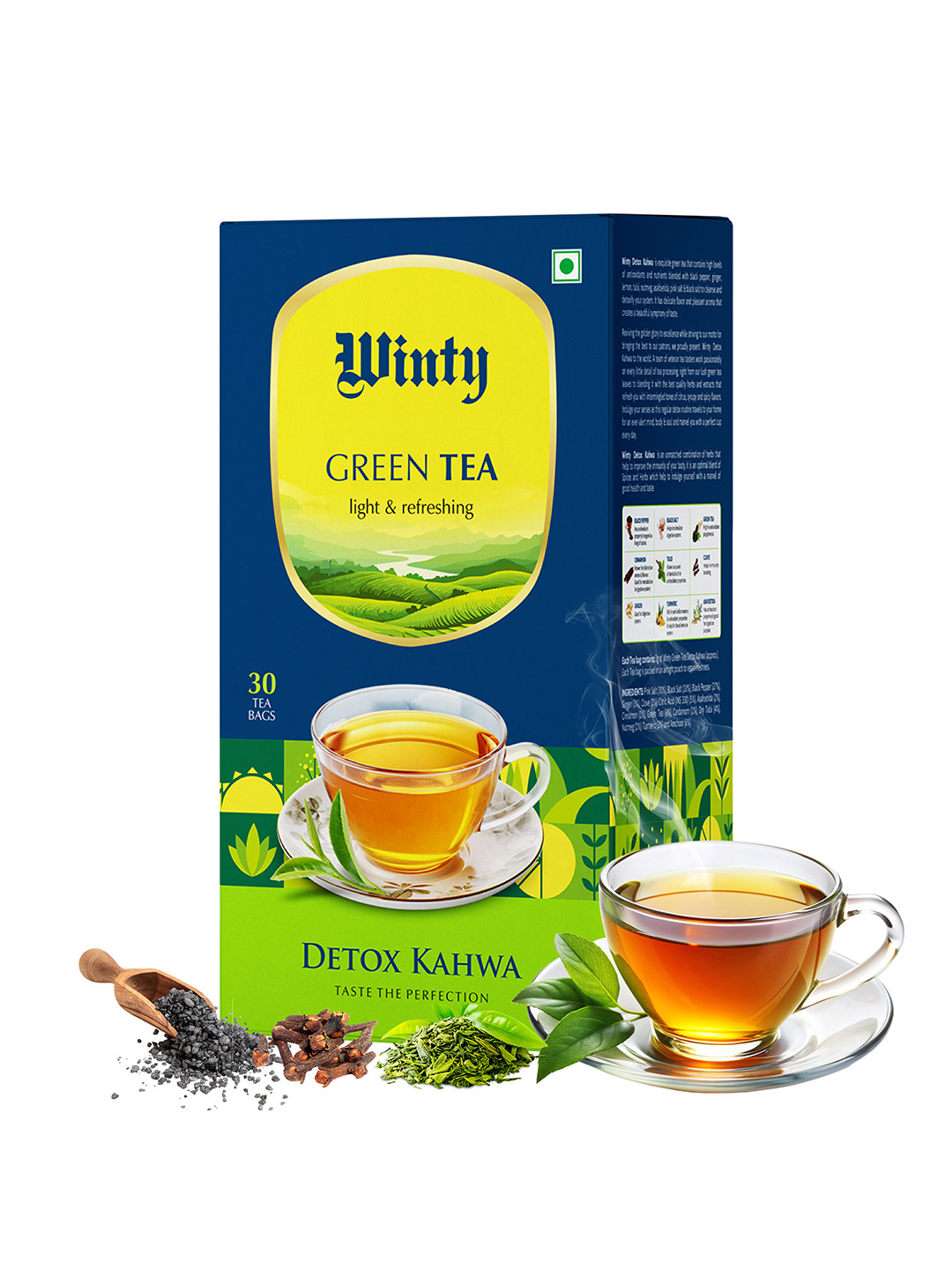 WINTY Detox Desi Kahwa Natural Herbal Tea Bags Box 30 Bags