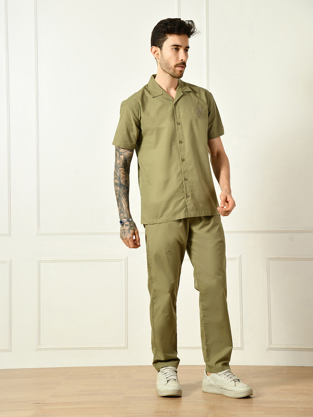 STARFOX Half-Sleeved Pure Cotton Shirt & Trouser Co-Ord Set
