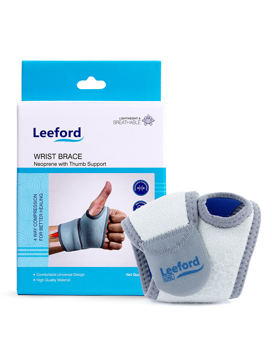 Leeford Adjustable & Breathable Pain Relief Wrist Brace With Thumb Support