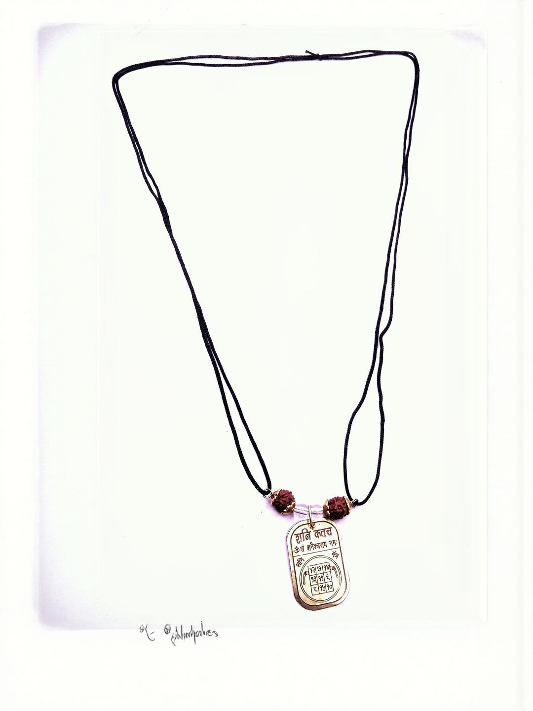 RAVIOUR LIFESTYLE Brass Kavach Pendant with Chain