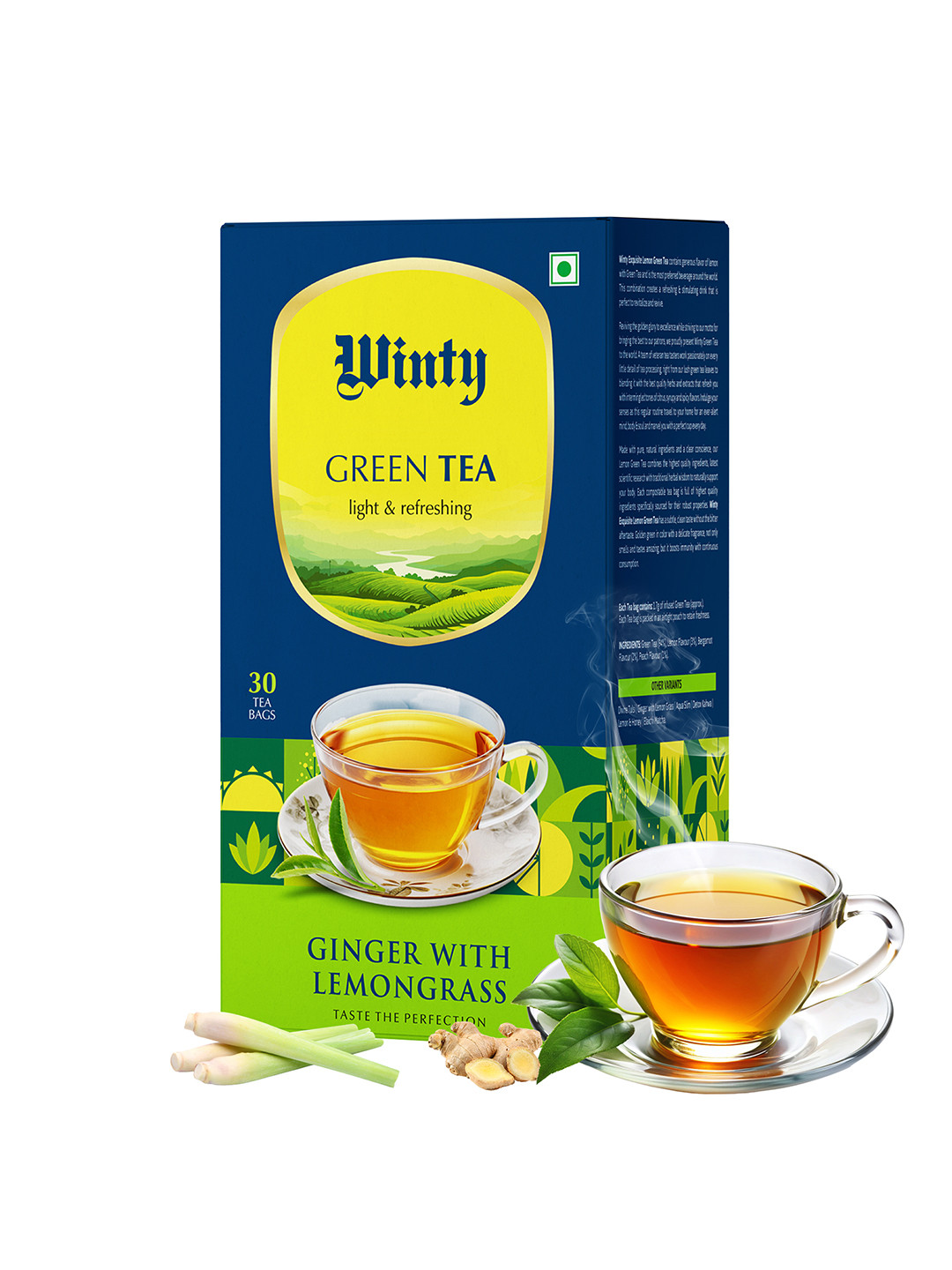 WINTY Ginger With Lemon Grass Herbal Tea Bags Box-30 Bags