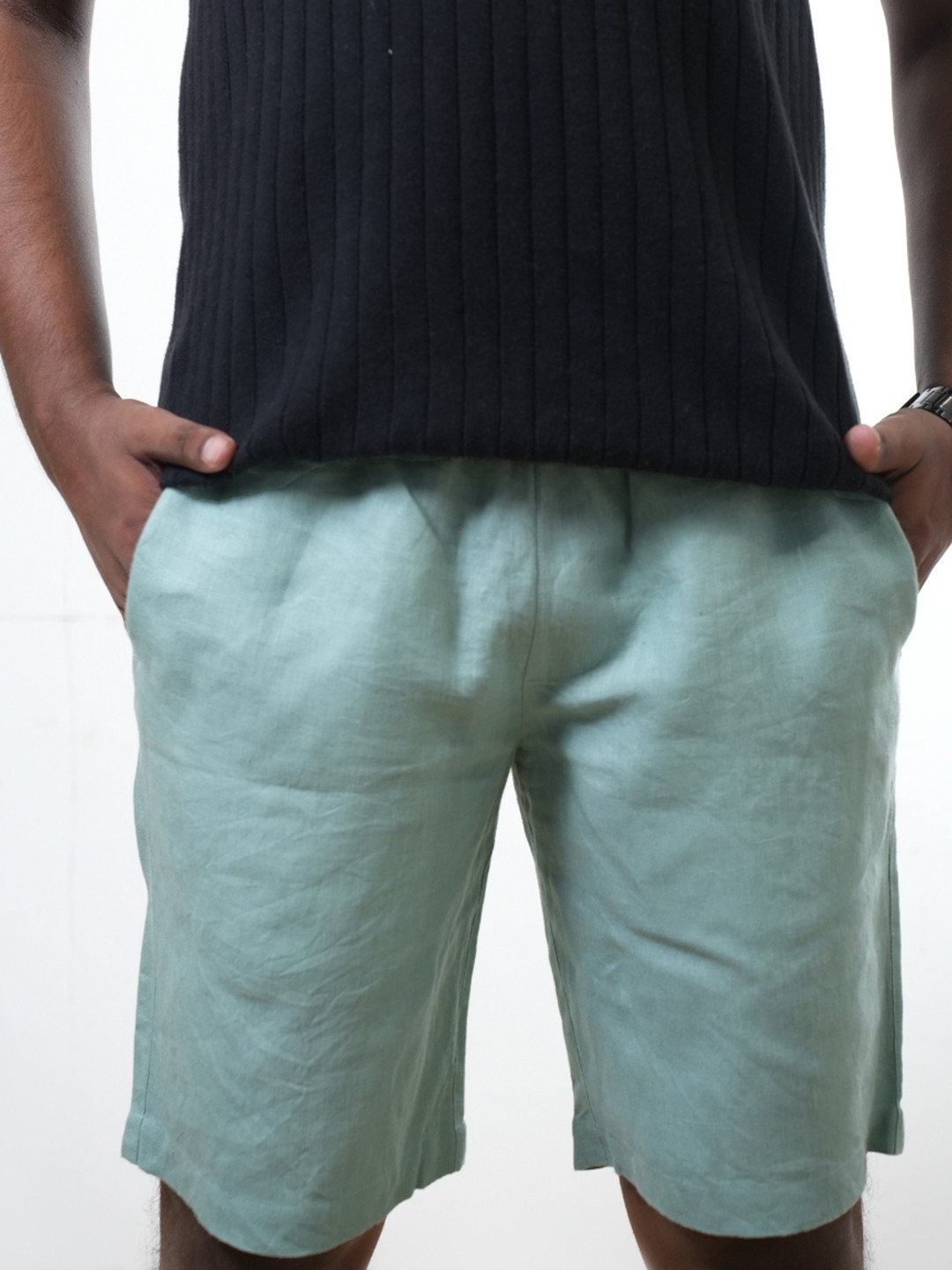 Rimore Men Linen Chino Shorts With Antimicrobial Technology