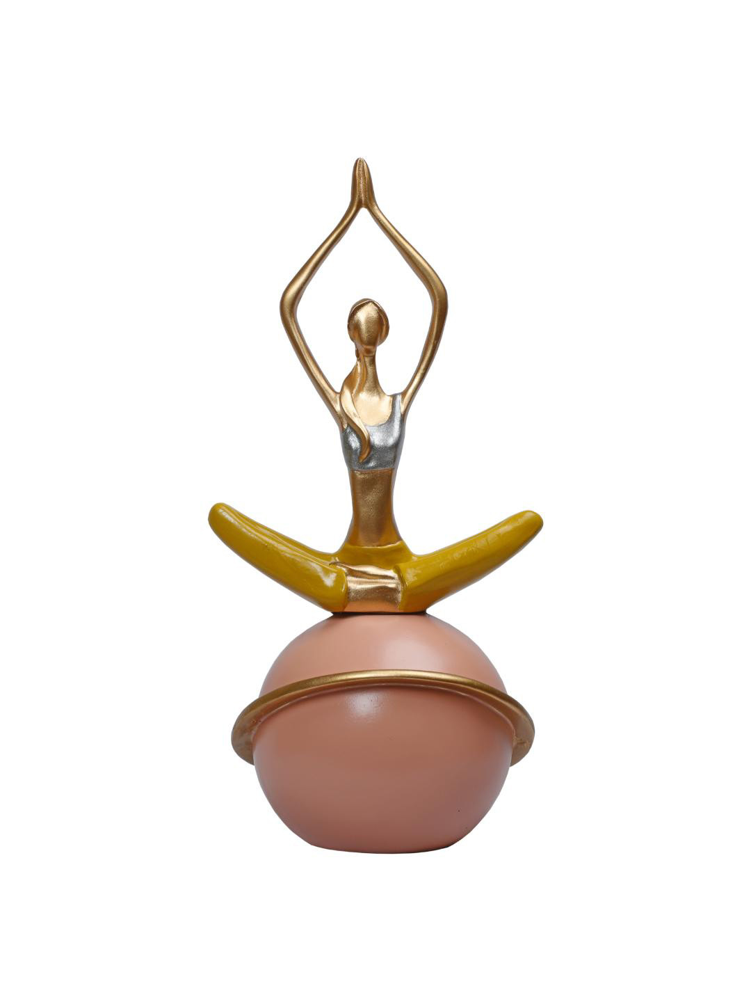 Ashnam Pink Figurine Lady Yoga Praying Hands Showpiece
