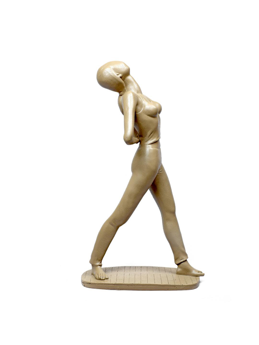 Ashnam Beige Healthy Lady Yoga Figurine Showpiece