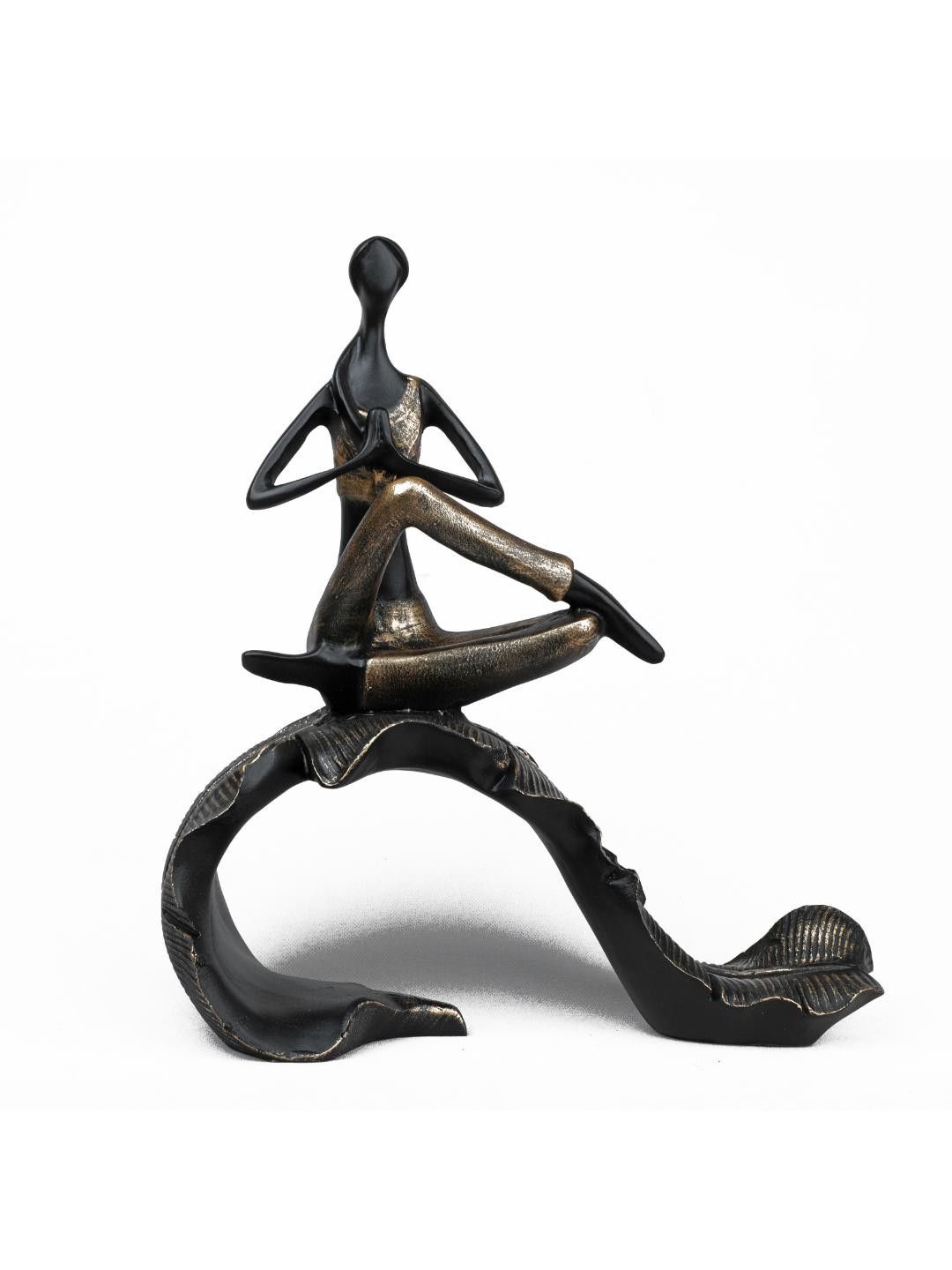 Ashnam Black Graceful Lady Yoga Figurine Showpiece