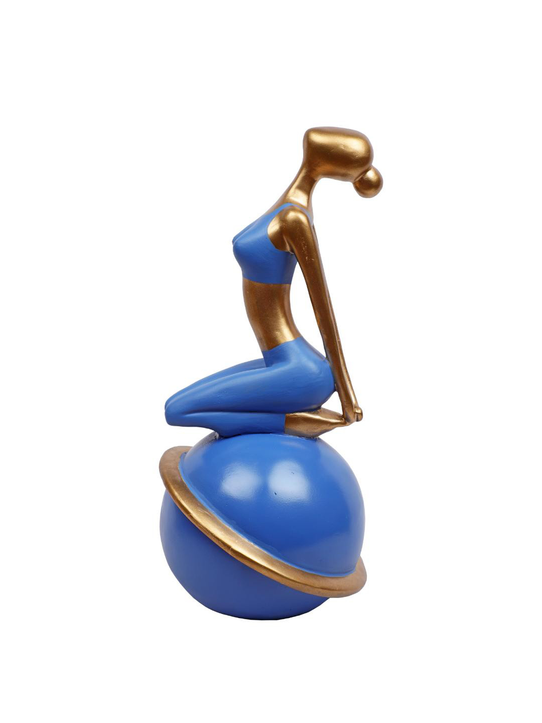 Ashnam Blue Lady Yoga Figurine Showpiece