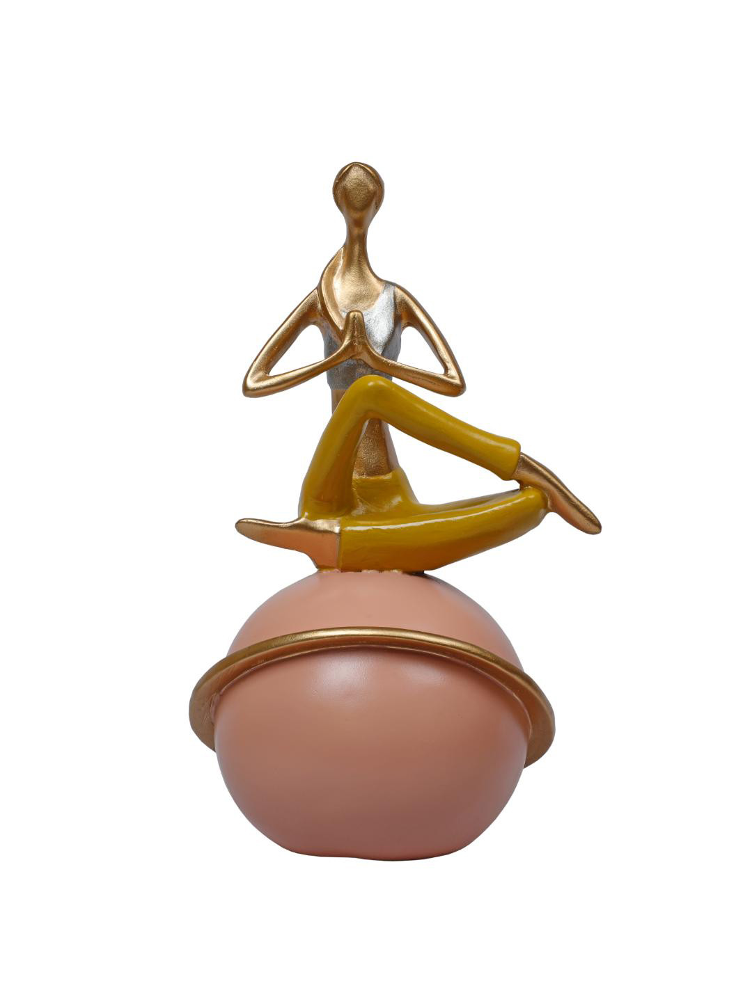 Ashnam Gold-Toned Lady Yoga Figurine Showpiece