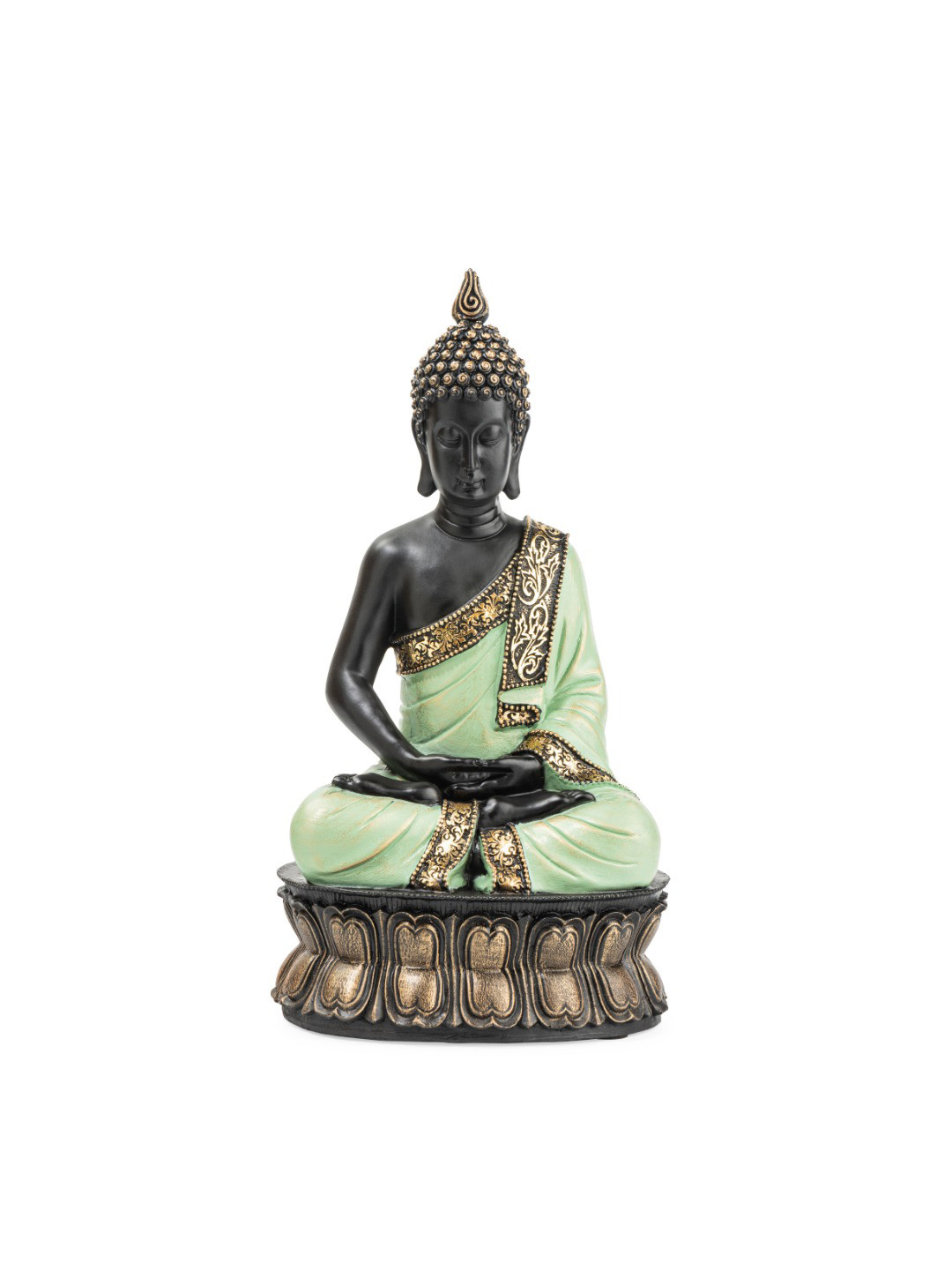 Ashnam Green Buddha Figurine Showpiece
