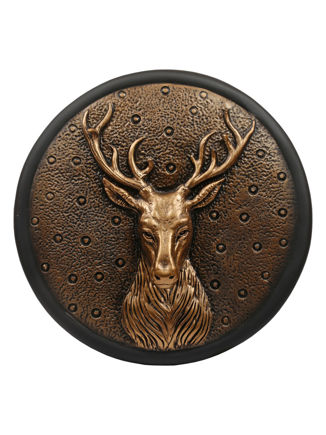 Ashnam Black Deer Head Figurine Showpiece