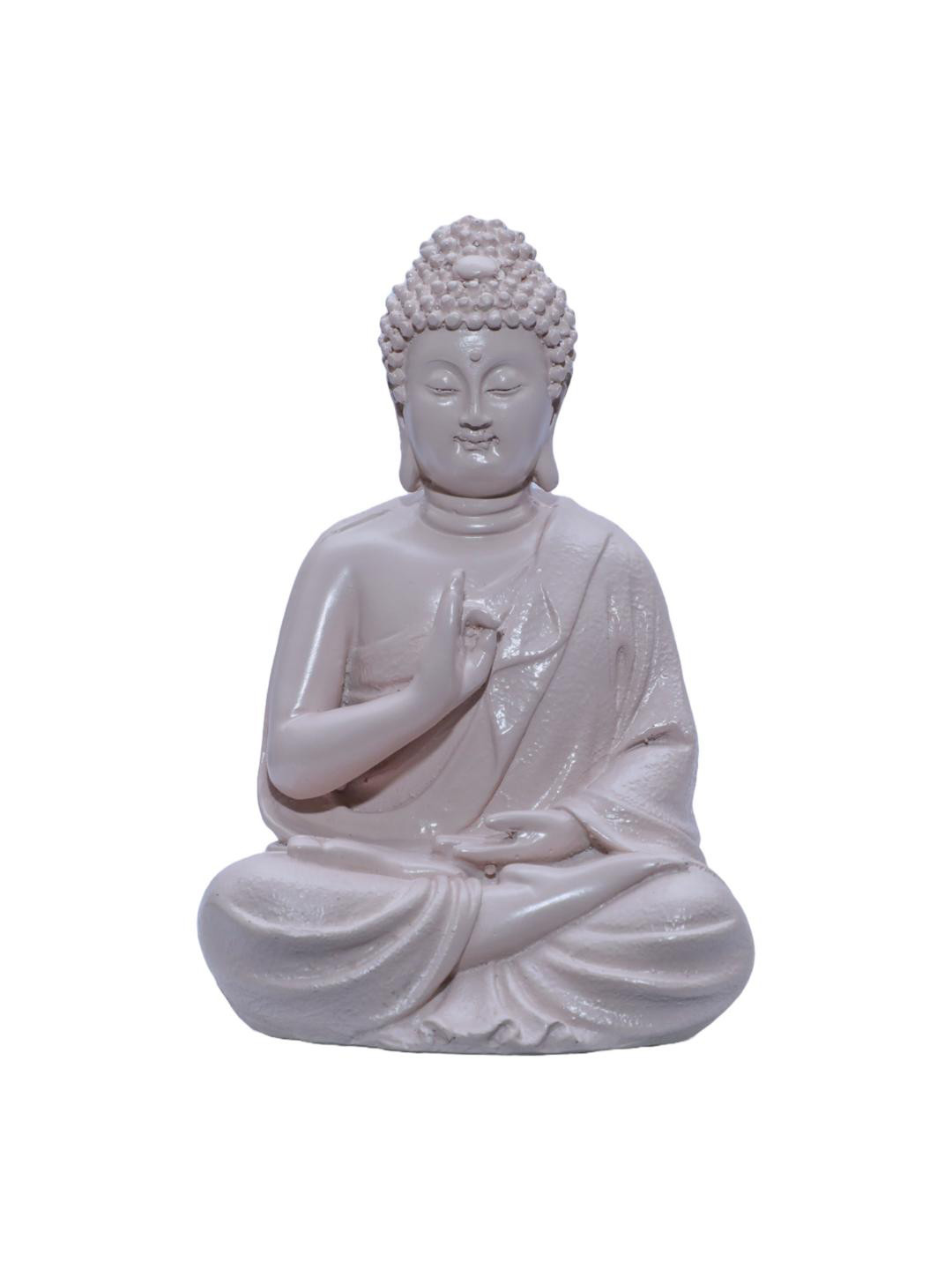 Ashnam White Teaching Buddha Figurine Showpiece