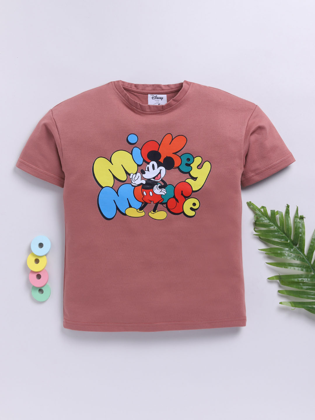 YK Disney Boys Mickey Mouse Printed Cotton T-Shirt
