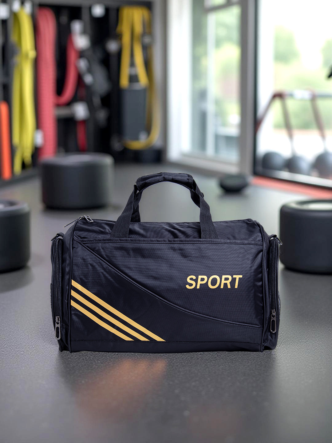 Golden Peacock Unisex Colourblocked Medium Foldable Sports Or Gym Duffel Bag