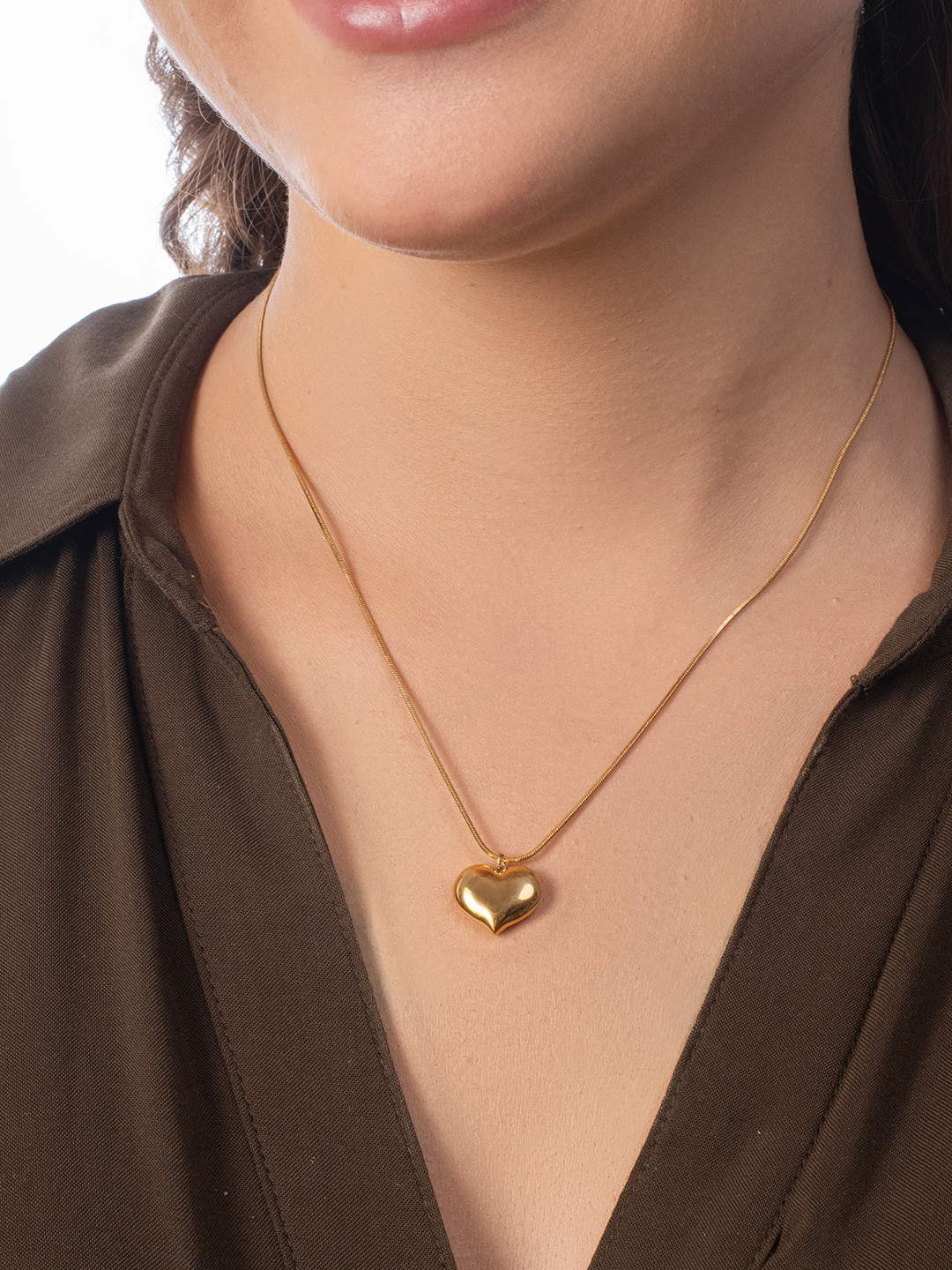 Elinor Jewels Hazel 18K Gold Plated Heart Pendant Necklace