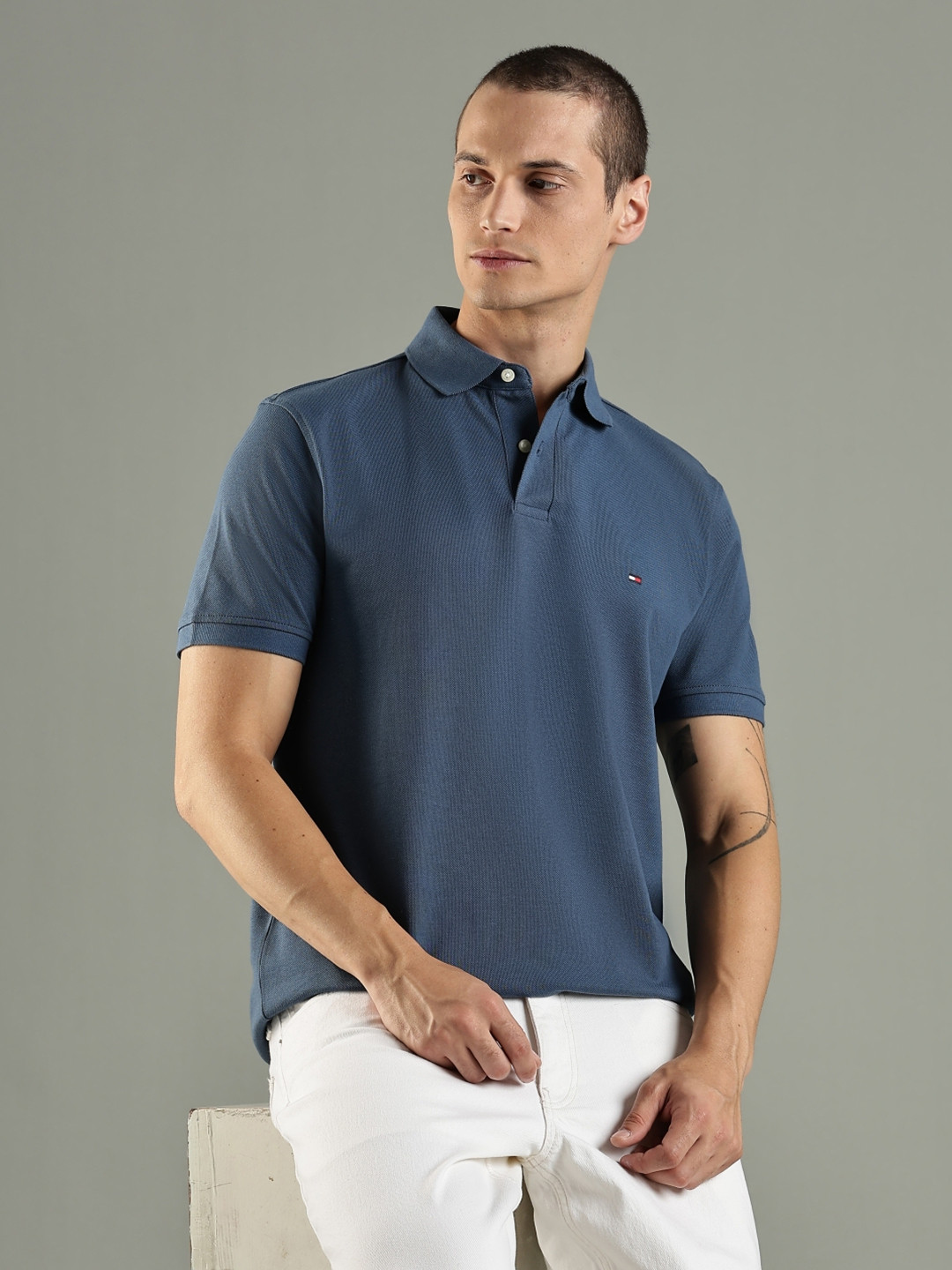 Tommy Hilfiger Europe Polo Collar Applique Regular Fit Cotton Polo T-Shirt