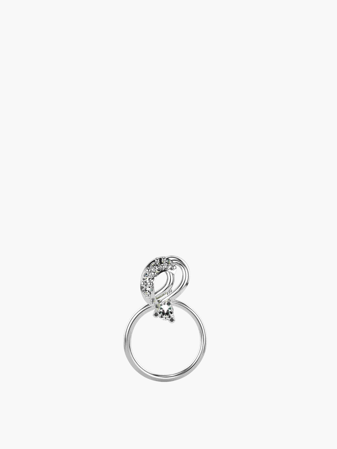 VALANOVA Women Lab Grown 0.04cts Diamond Nosepin  0.26gm