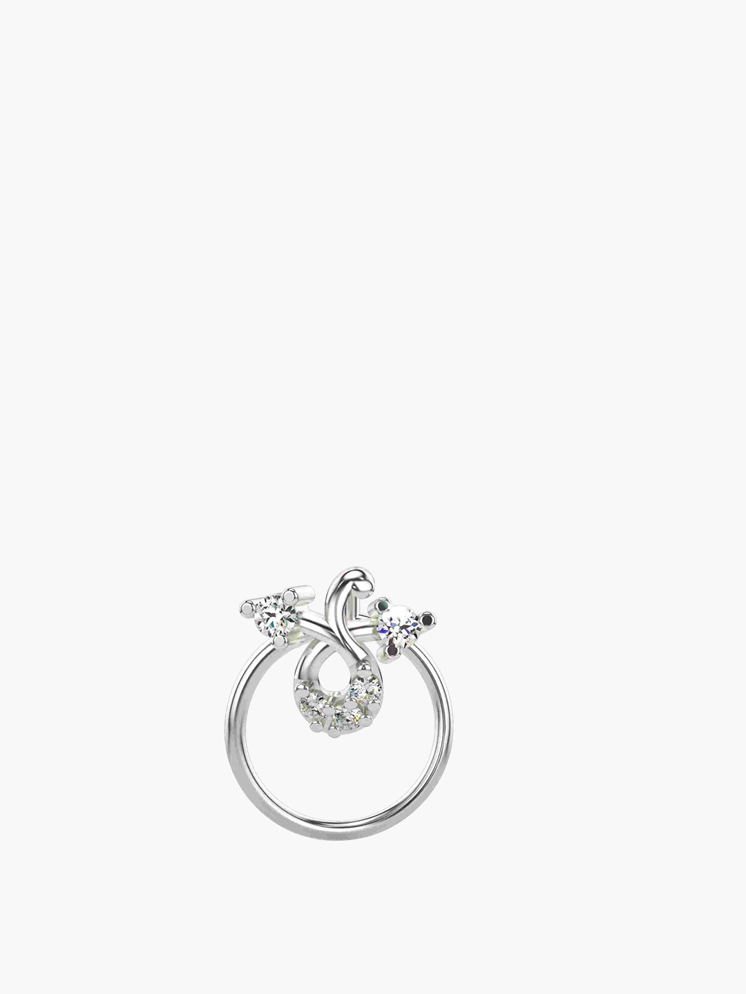 VALANOVA Women Sterling Silver Diamond Nosepin