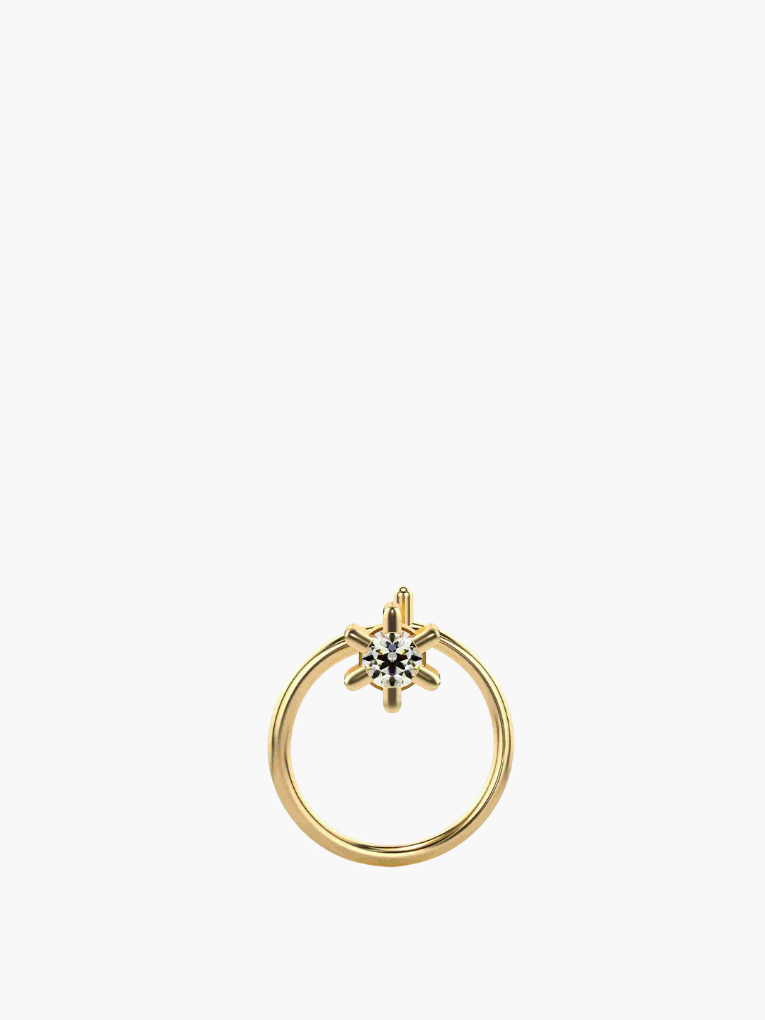 VALANOVA 925 Sterling Silver Diamond Studded Nosepin  0.13g