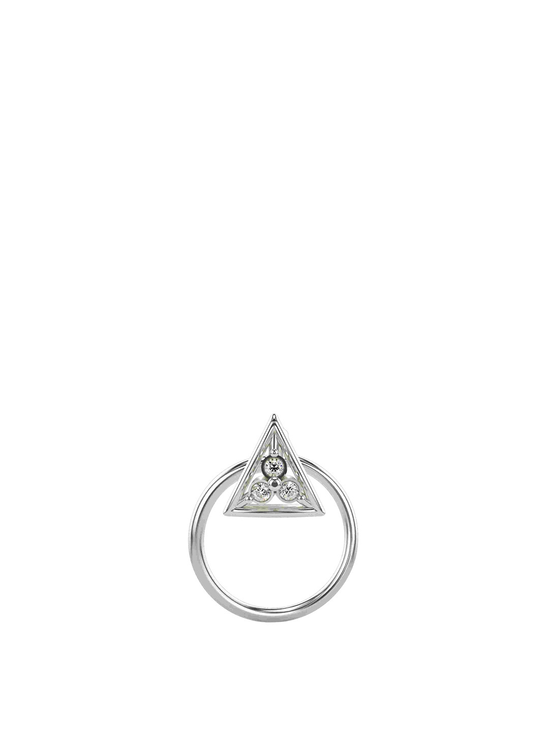 VALANOVA Women Sterling Silver Lab Grown Diamond Nosepin  0.14 gm